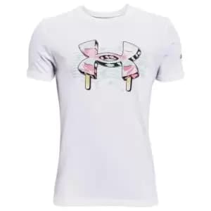 Under Armour Popsicle Short Sleeve T Shirt Junior Girls - White