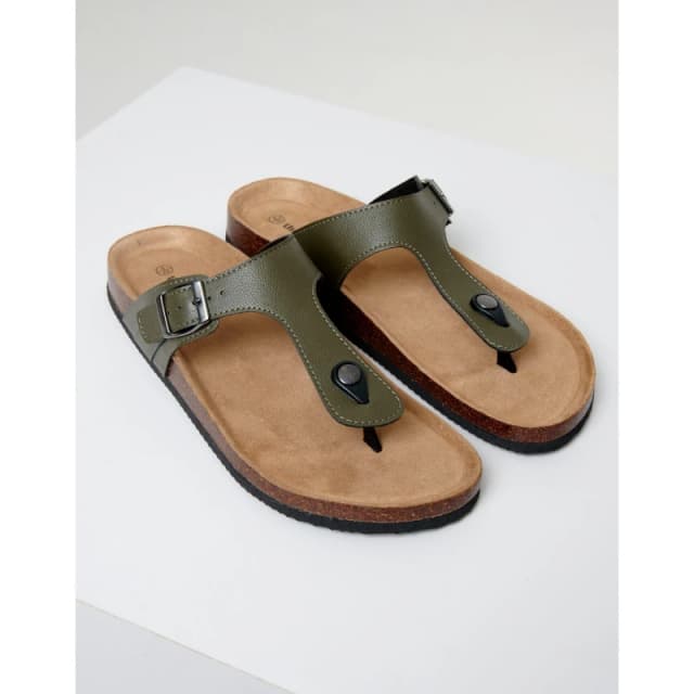 Threadbare Mens Alexandria Flat Sandal Khaki male 9 (43)