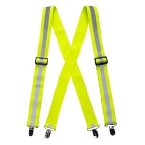 Portwest Hi Vis Trousers Braces Yellow One Size
