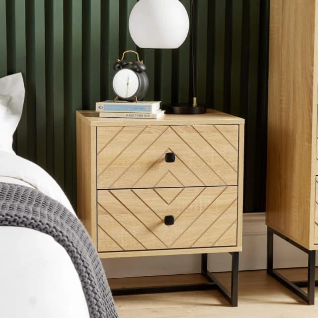 Home Source Aztec 2 Drawer Bedside