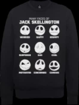 Disney The Nightmare Before Christmas Jack Pumpkin Faces Black Sweatshirt - XXL - Black