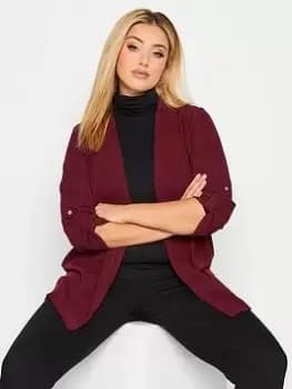 Yours Textured Cardigan - Red, Size 18, Women