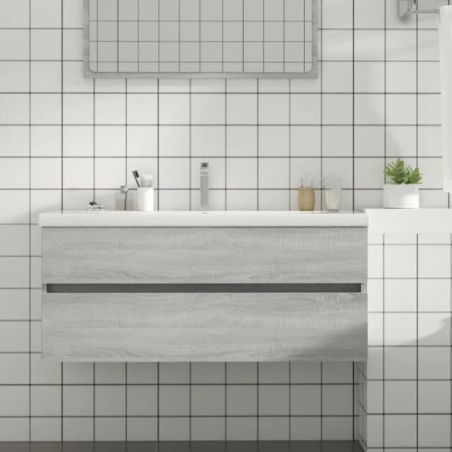 VIDAXL Sink Cabinet Grey Sonoma 100x38.5x45cm Engineered Wood Vidaxl 8720286955154