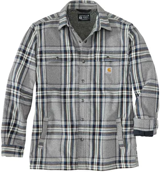 Carhartt Flannel Sherpa Lined Shirt, grey, Size 2XL