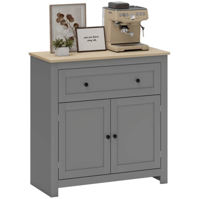 HOMCOM HOMCOM Sideboard Storage Cabinet with Adjustable Shelf, Drawer in Grey Grey One Size Unisex 5063603135659
