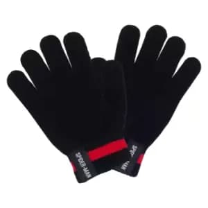 Spider-Man Boys Web Head Logo Gloves (One Size) (Black/Red)