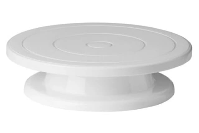 Premier Housewares White Turntable Stand, Modern Turntable Stand, Desserts and Cake Stand, Stylish Revolving Cake Turntable White
