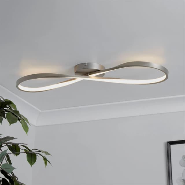 Lighting Collection LED Flush Ceiling Light Grey unisex One Size