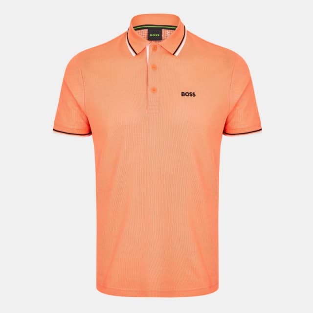 Boss Mens Paddy Short-Sleeve Polo Shirt Open Red male S