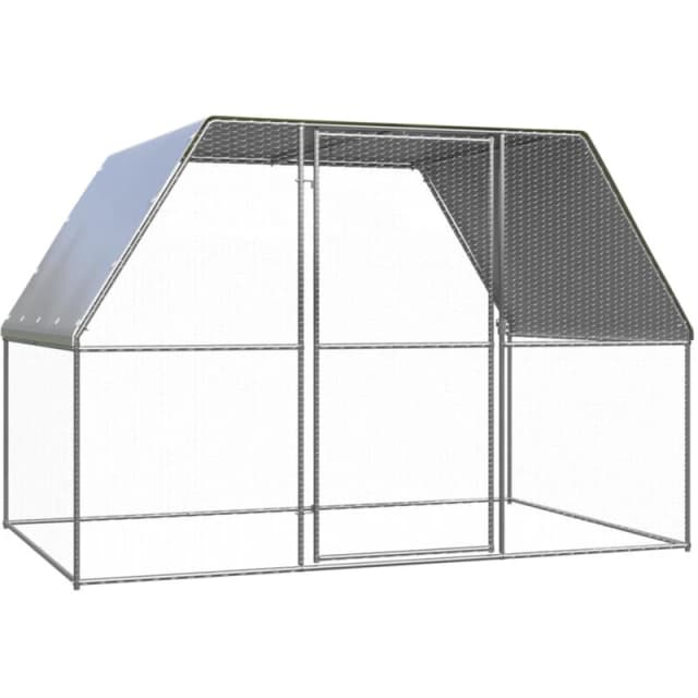 VIDAXL Outdoor Chicken Cage 3x2x2 m Galvanised Steel Vidaxl 8720286359631