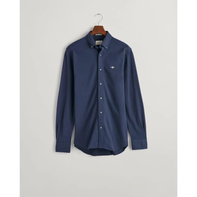 Gant Regular-Fit Jersey Piqu Shirt Navy male S