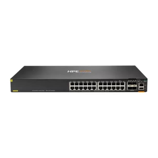 HP Enterprise HPE Aruba Networking CX 6300F 24-port 1GbE Class 4 PoE and 4-port SFP56 Switch JL666A