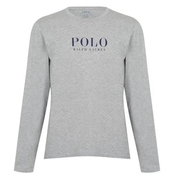 Ralph Lauren Box Logo T Shirt Long Sleeve - Grey 2XL