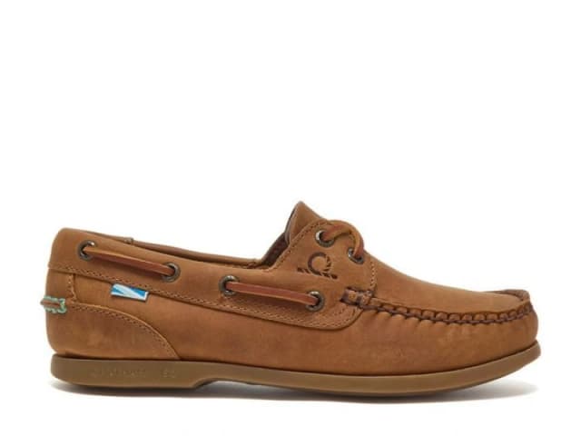 CHATHAM MARINE Womens Deck Lady II G2 - Premium Leather Boat Shoes in Walnut Size: 5 Walnut Female 5