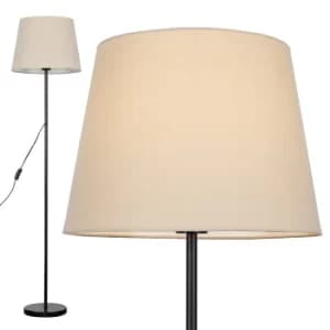 Charlie Black Floor Lamp with Beige Aspen Shade
