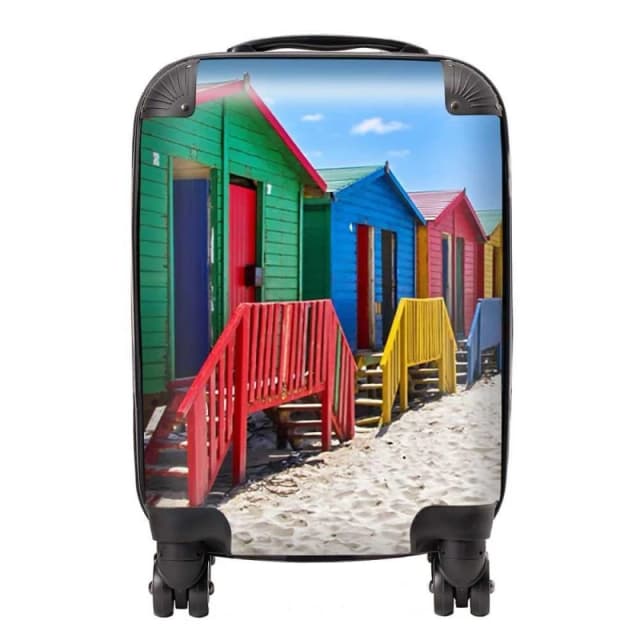 Warren Reed - Designer Beach Huts At Muizenberg Beach Suitcase in Blue Size: Large Blue Unisex Large