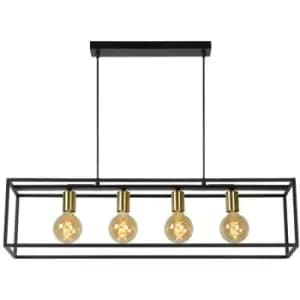 Lucide RUBEN - Bar Pendant Light - 4xE27 - Black