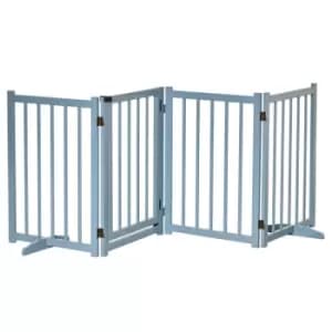 Pawhut Freestanding Pet Gate For Doorways/Stairs - Blue And Grey
