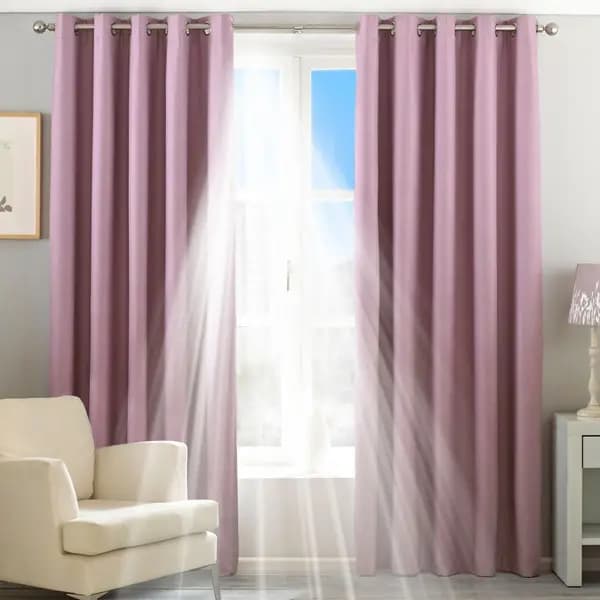 Twilight Thermal Blackout Eyelet Curtains Mauve, Mauve / 168 x 229cm