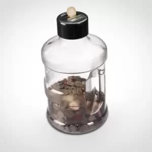 Super Size Coin Counting Jar in Grey plastic