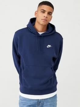 Nike Sportswear Club Fleece Overhead Hoodie - Navy, Size 2XL, Men