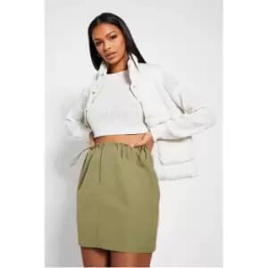 I Saw It First Toggle Waist Cargo Mini Skirt - Green