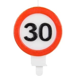 30th Birthday Traffic Sign Candle
