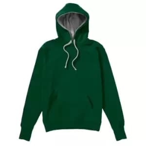 SG Ladies/Womens Contrast Hooded Sweatshirt / Hoodie (XL) (Bottle Green/Light Oxford)