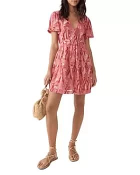 ba & sh Talita Button Front Mini Dress