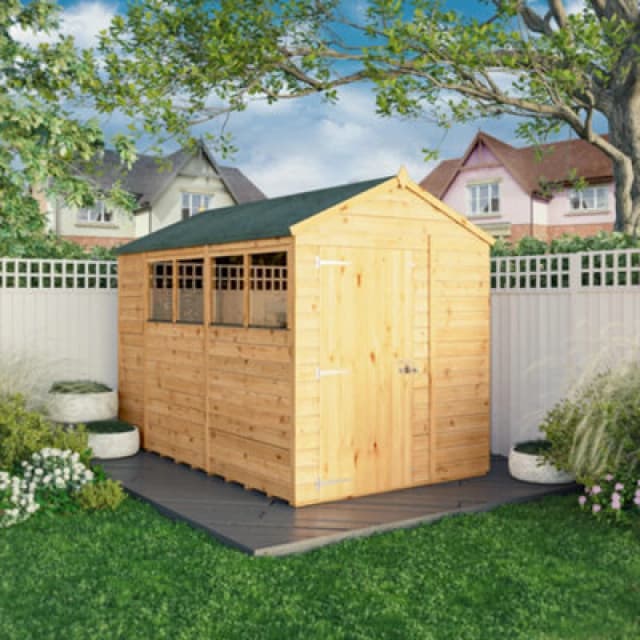 Mercia 10 x 6 Woodsman Shiplap Apex Shed, Brown SI-100-001-0005
