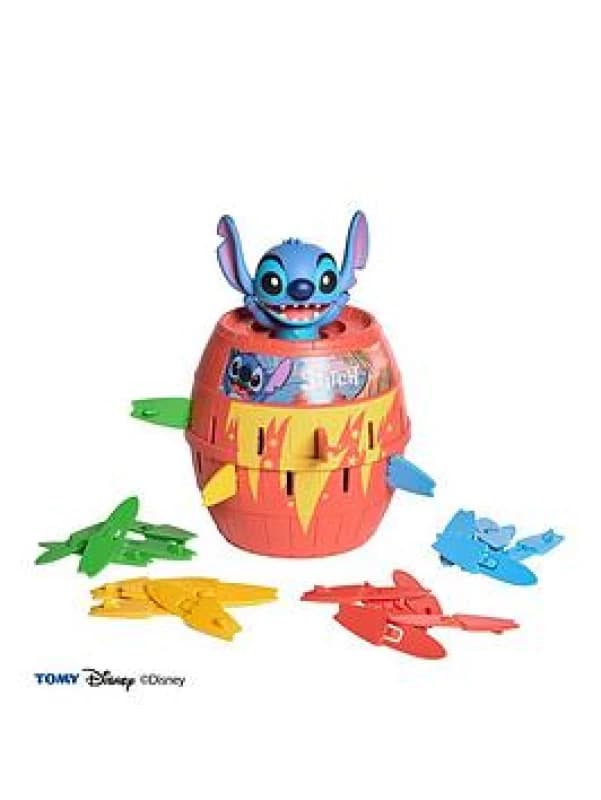 TOMY Disney Pop Up Stitch Action Board Game Fun Family and Kids Game for Ages 4+ Preschool Children's Game for Boys Girls and Adults.