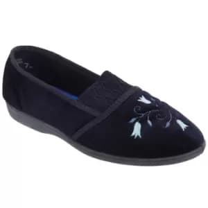 Sleepers Womens/Ladies Inez Gusset Throat Patterned Slippers (4 UK) (Navy Blue)