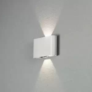Konstsmide Chieri Outdoor Modern Up Down Wall Light 2x 6W Adjustable Beam White, IP54