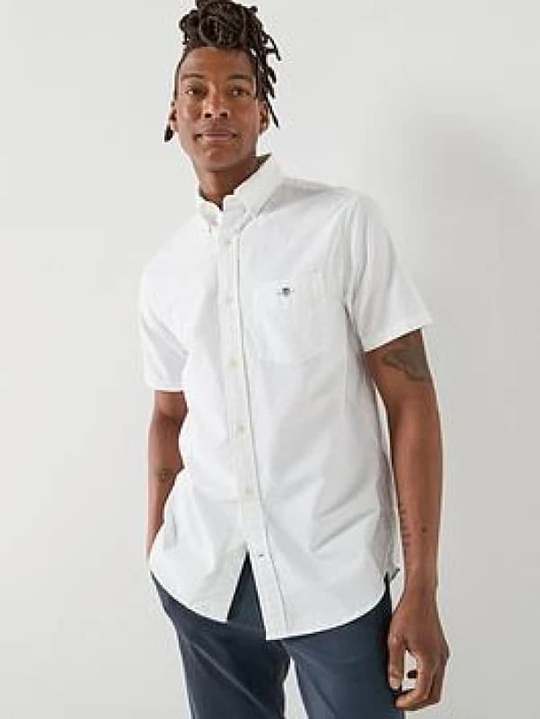 Gant Regular Fit Classic Oxford Short Sleeve Shirt White male XL