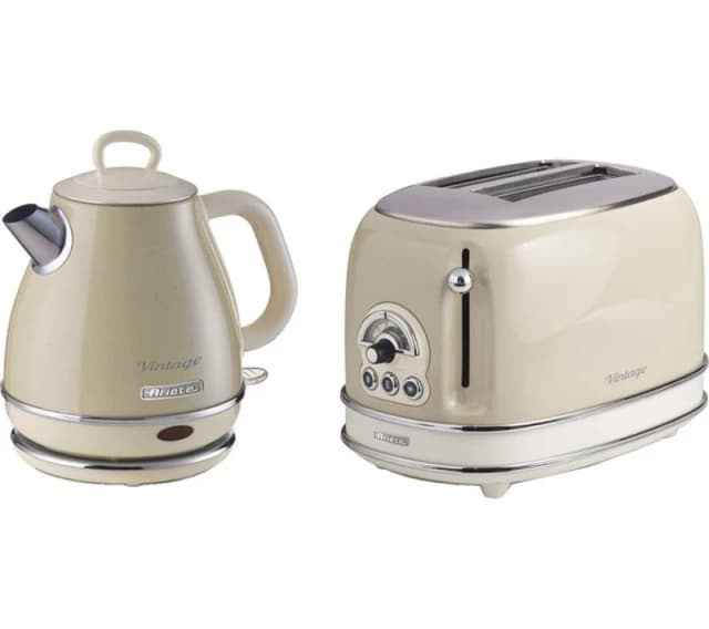 ARIETE Vintage ARPK70 2-Slice Toaster & Kettle Bundle - Cream 5016368010341