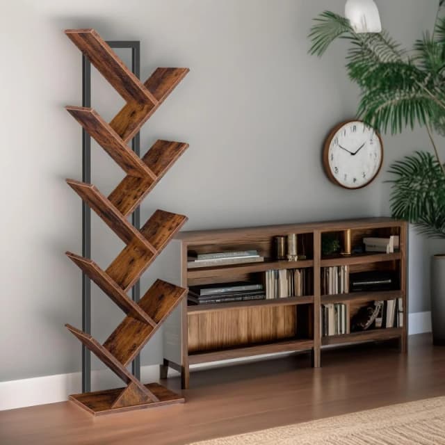 Rafaelo Mobilia Tree Book Shelf in Brown Brown Unisex