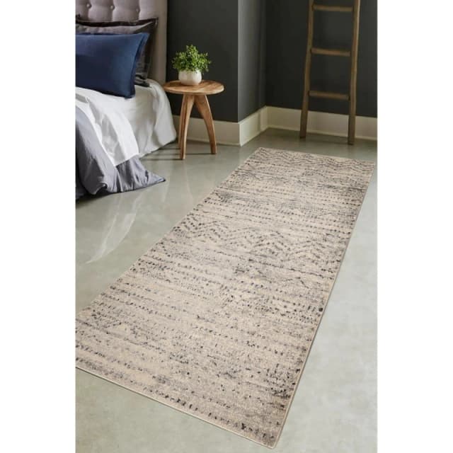 Homemaker Venice Linezag Runner Grey Berber Rugs 80x200cm Grey 41504802001