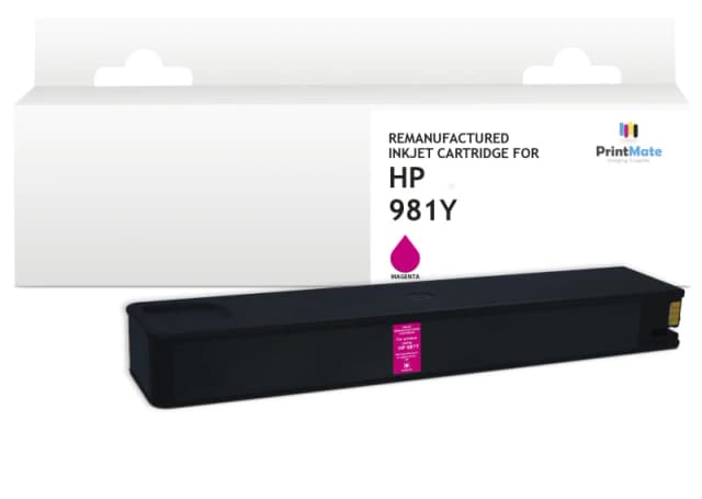 PrintMate HP 981Y. remanufactured ink cartridge. high capacity. Magent