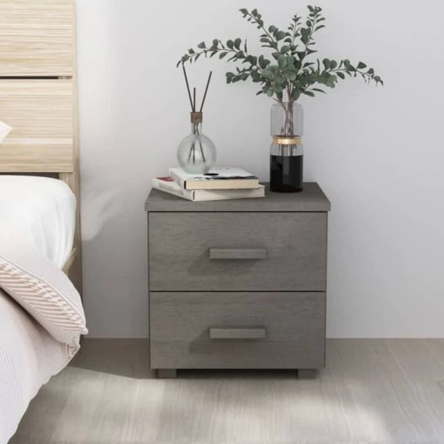 VIDAXL Bedside Cabinet hamar Light Grey 40x35x44.5cm Solid Pinewood Vidaxl 8720286817537