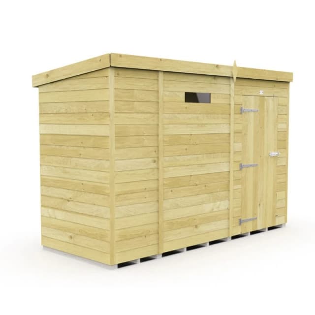 Buttercup Farm 9 x 4 Feet Pent Security Shed - Single Door - L118 x W276 x H201cm in Brown Brown Unisex