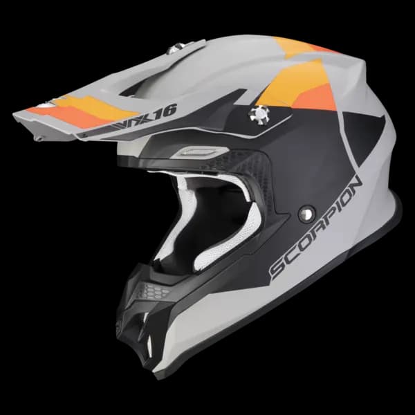 Scorpion VX-16 Evo Air Spectrum Matt Grey-Orange Offroad Helmet Size XL