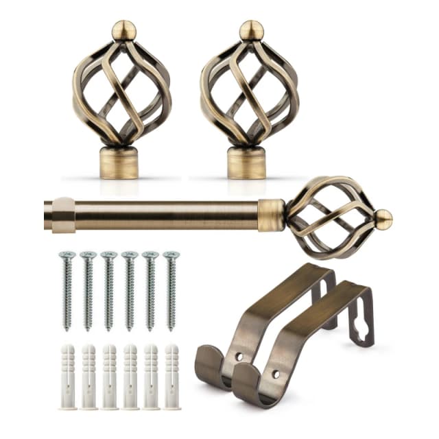 Emma Barclay Curtain Pole Extendable Bird Cage Antique Brass unisex 120-210cm