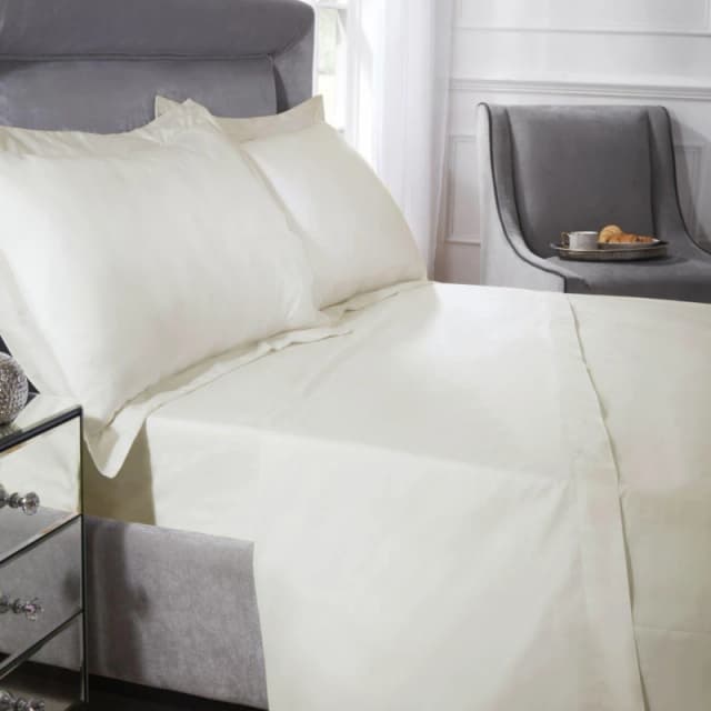 Emma Barclay 400 Thread Count Cotton - Flat Sheet Flat Sheets Single Cream 39308469010