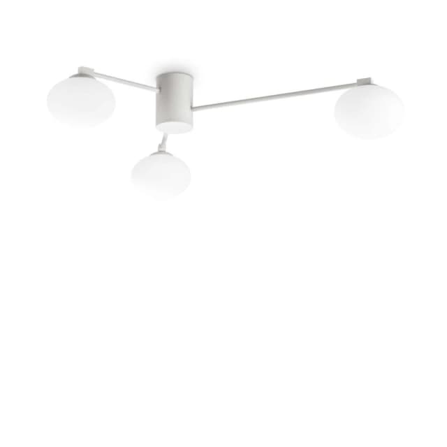 IDEAL LUX Ideal Lux Hermes 3 Light 90cm Globe Ceiling Light White 322674