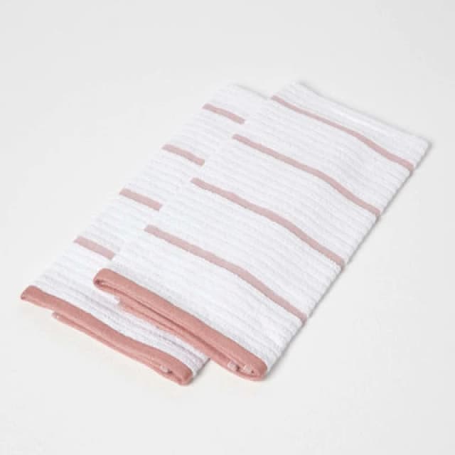 Homescapes Terracotta Cotton Tea Towel Set Of Two