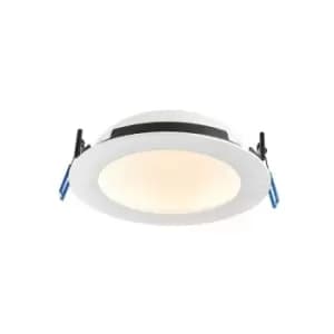 Saxby Orbitalpro - Fire Rated Integrated LED Colour Changing Recessed Downlight Matt White IP65