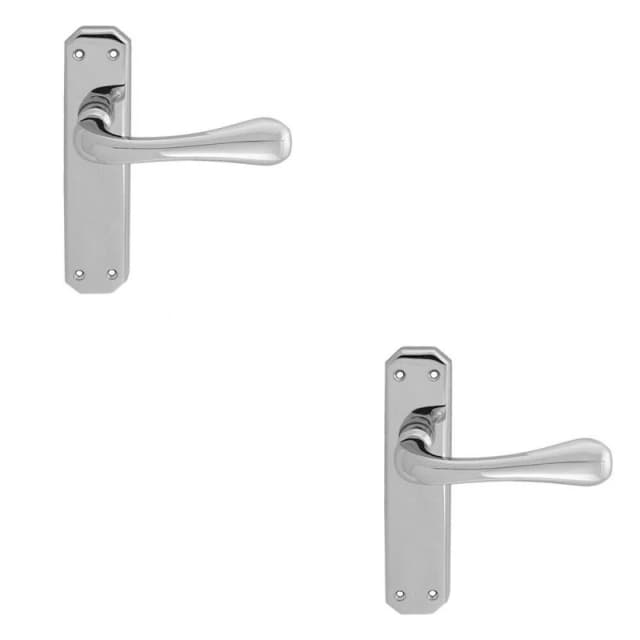 Loops 2x PAIR Heavy Duty Handle on Angular Latch Backplate 180 x 40mm Polished Chrome Multi
