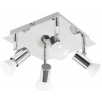 Minisun - Square 4 Way GU10 Ceiling Spotlight - Chrome