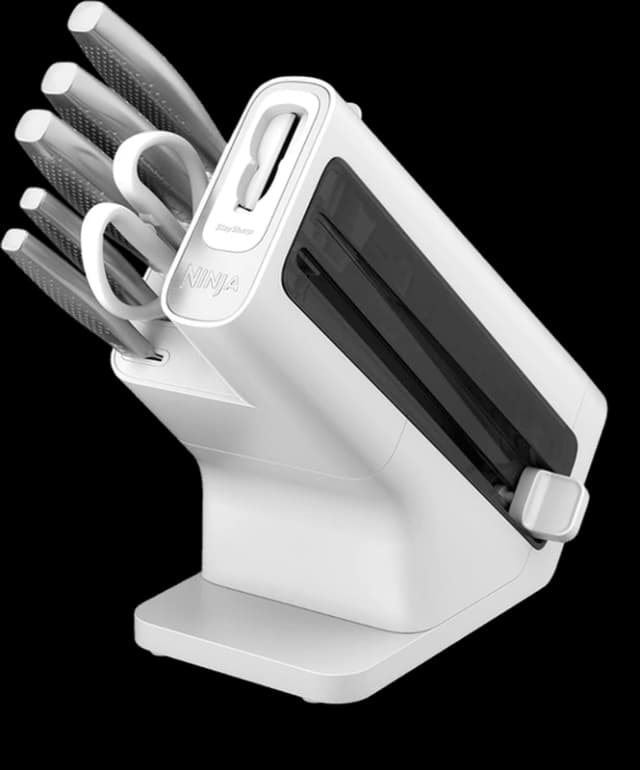 Ninja Stay Sharp 6 Piece Stainless Steel Knife Block - White