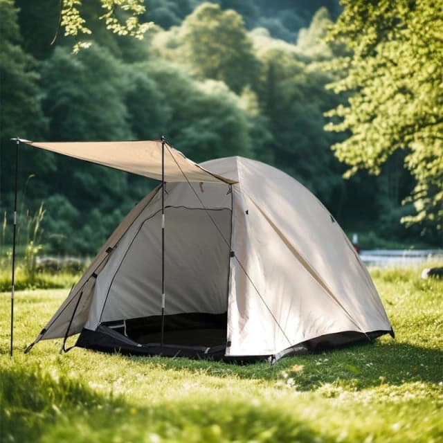 Breeins Camping 2-Person Camping Foldable Tent Beige unisex One size